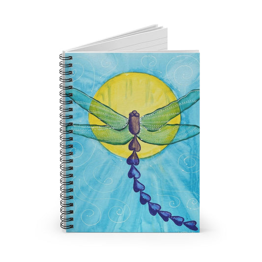"Sun Spirals Dragonfly" - Spiral Notebook - Ruled Line