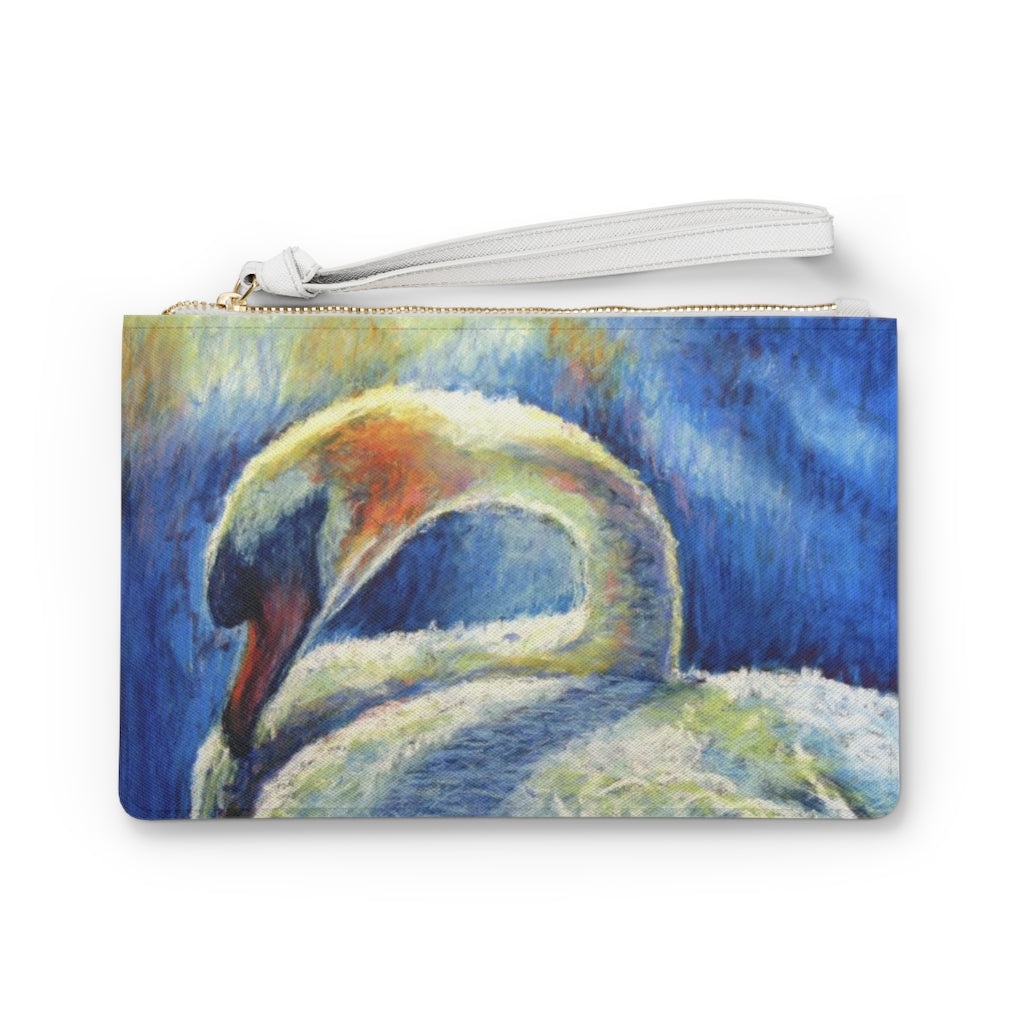 "Serenity Swan" 9 Inch Clutch Bag