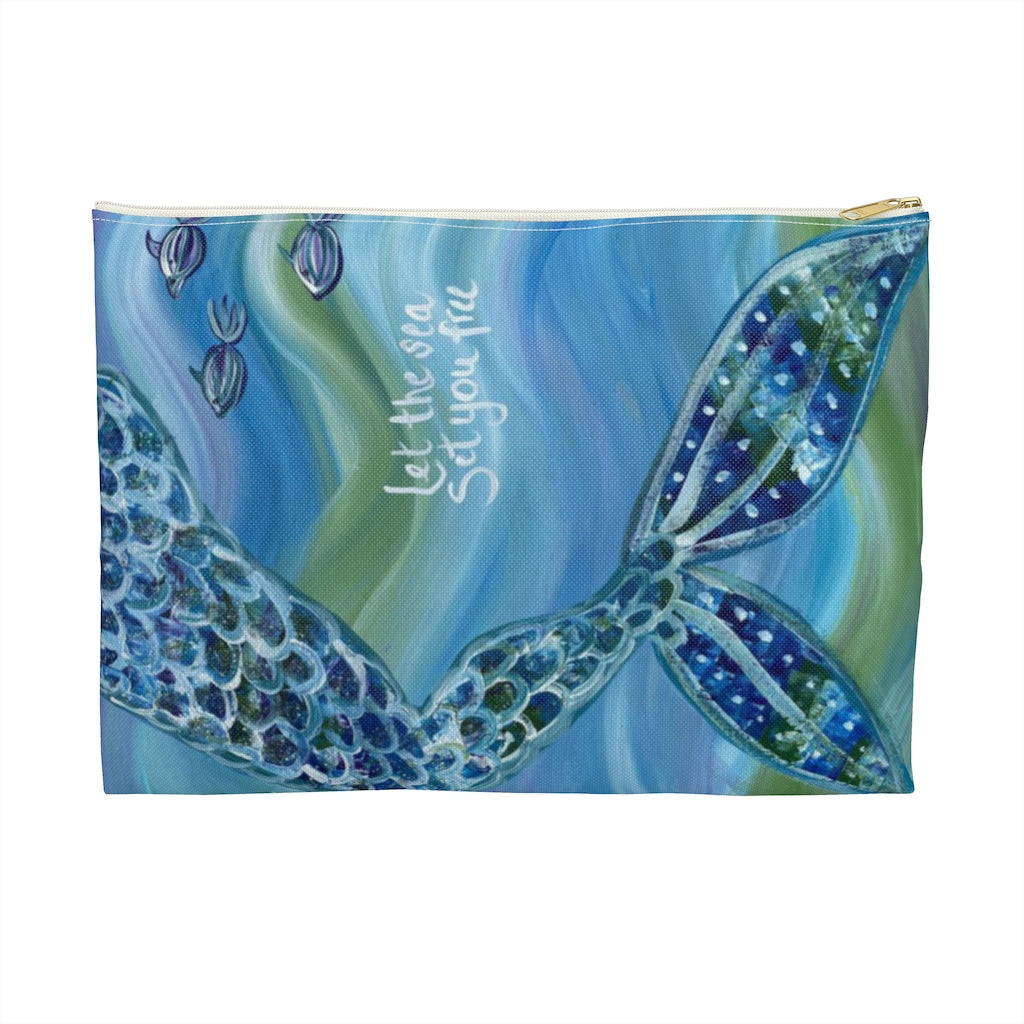 Mermaid "Let The Sea Set You Free" - Accessory Pouch