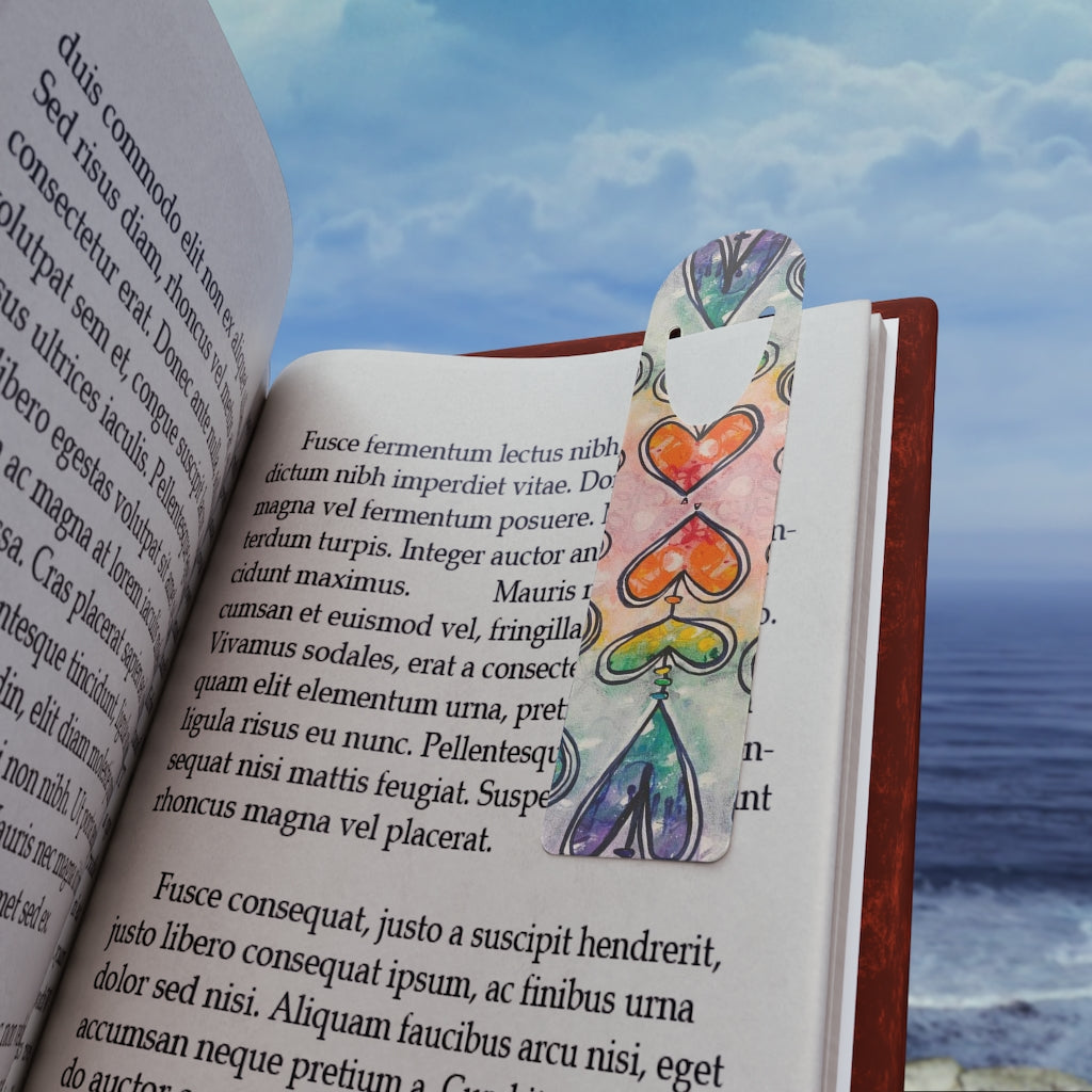 "Rainbow Hearts" - Metal Bookmark
