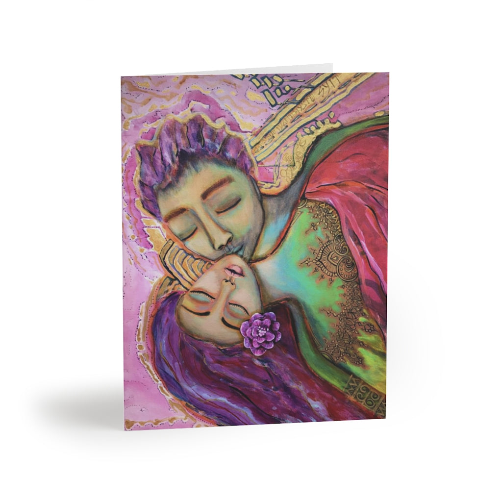 "Love in the Light of Gold" Blank Greeting Cards