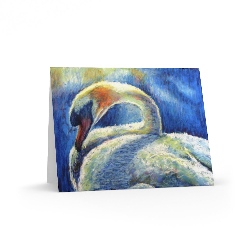 "Serenity Swan" Blank Greeting Cards