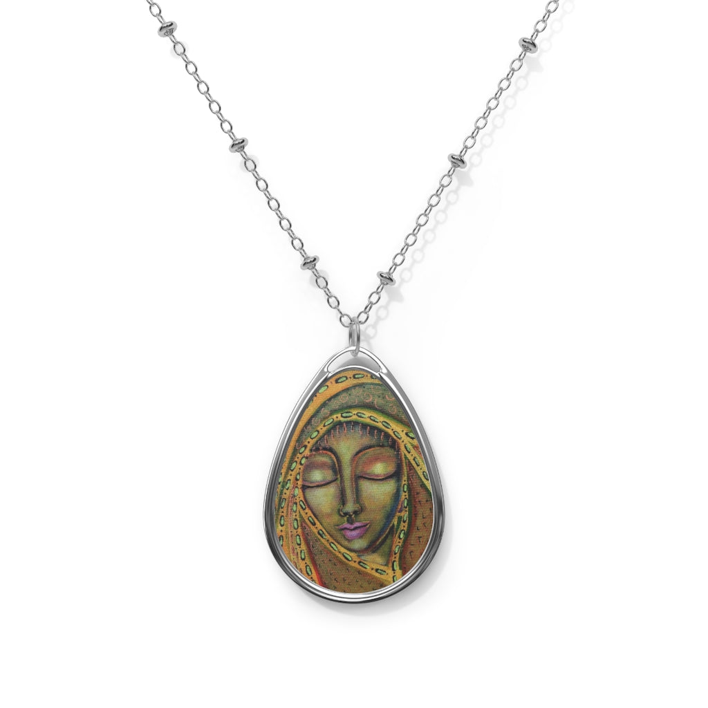 "Inner Peace" Goddess Teardrop Pendant Necklace