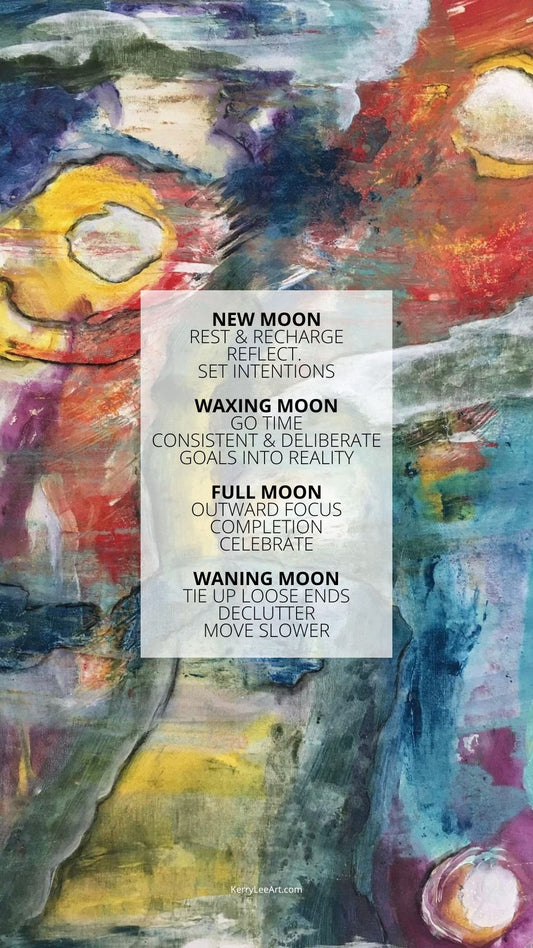 Many Moons Art Phone Wallpaper by Kerry Lee, The Alchemical Artist