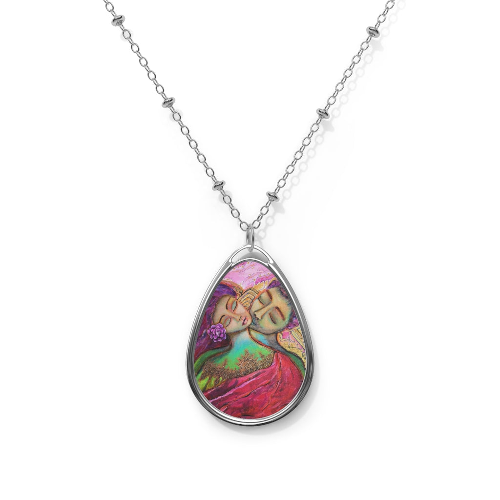 The Kiss -  Teardrop Pendant Necklace